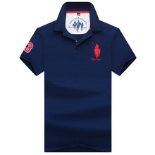 Load image into Gallery viewer, Casual PoloShirts Men Solid Color 3D Embroidery Summer Short Sleeve For Man Slim Fit Cotton Camisa Polos para hombre Masculina