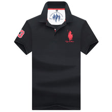 Load image into Gallery viewer, Casual PoloShirts Men Solid Color 3D Embroidery Summer Short Sleeve For Man Slim Fit Cotton Camisa Polos para hombre Masculina
