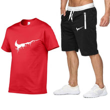 Load image into Gallery viewer, Quality Men's Sets T Shirts+shorts men Brand clothing Two piece suit tracksuit Fashion Casual Tshirts Gyms Workout Fitness Sets