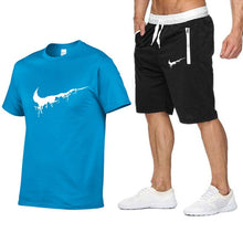 Load image into Gallery viewer, Quality Men's Sets T Shirts+shorts men Brand clothing Two piece suit tracksuit Fashion Casual Tshirts Gyms Workout Fitness Sets