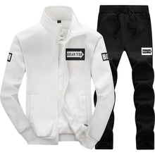Load image into Gallery viewer, Tracksuits Men Polyester Sweatshirt Sporting Fleece 2019 Gyms Spring Jacket + Pants Casual Men's Track Suit Sportswear Fitness