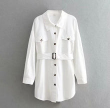 Load image into Gallery viewer, Women Long Shirt 2019 Spring Summer Cotton Shirts Solid Color Boyfriend Style Tops High Street Fashion