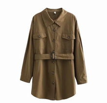Load image into Gallery viewer, Women Long Shirt 2019 Spring Summer Cotton Shirts Solid Color Boyfriend Style Tops High Street Fashion