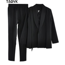 Load image into Gallery viewer, TAOVK Office Lady Pant Suits Women's Sets Belt Blazer top and pencil pants two piece outfits femme ensemble Pantsuit Spring 2019