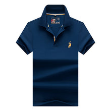 Load image into Gallery viewer, Casual PoloShirts Men Solid Color 3D Embroidery Summer Short Sleeve For Man Slim Fit Cotton Camisa Polos para hombre Masculina