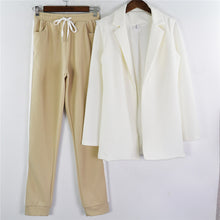 Load image into Gallery viewer, Taotrees Women's Sports Suit spring tracksuit female lapel blazer jacket+pant two piece outfits