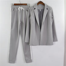 Load image into Gallery viewer, Taotrees Women's Sports Suit spring tracksuit female lapel blazer jacket+pant two piece outfits