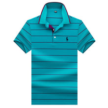 Load image into Gallery viewer, New Summer Men's Polo Shirts 3D Embroidery High Quality Tops For Man Short Sleeve Polos Striped Business Casual Brand Polo Shirt