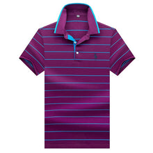 Load image into Gallery viewer, New Summer Men's Polo Shirts 3D Embroidery High Quality Tops For Man Short Sleeve Polos Striped Business Casual Brand Polo Shirt