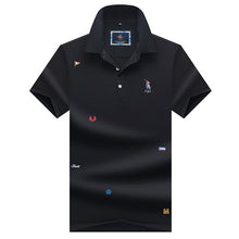 Load image into Gallery viewer, Casual PoloShirts Men Solid Color 3D Embroidery Summer Short Sleeve For Man Slim Fit Cotton Camisa Polos para hombre Masculina