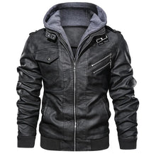 Load image into Gallery viewer, Spring Fashion Motorcycle Leather Jacket Men Slim Fit Oblique Zipper PU Jacket Autumn Men Leather Jackets Coats Black