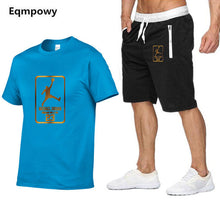 Load image into Gallery viewer, New Fashion tracksuit men Two Piece short t-shirts+shorts summer cool Sweatshirts Suit Male chandal hombre jogging homme Suit