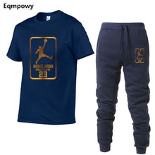 Load image into Gallery viewer, Summer Hot Sale Men's Sets T Shirts+pants Two Pieces Sets Casual Tracksuit Male Tshirt Gyms Fitness trouser