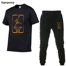Load image into Gallery viewer, Summer Hot Sale Men's Sets T Shirts+pants Two Pieces Sets Casual Tracksuit Male Tshirt Gyms Fitness trouser