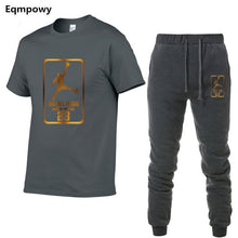 Load image into Gallery viewer, Summer Hot Sale Men's Sets T Shirts+pants Two Pieces Sets Casual Tracksuit Male Tshirt Gyms Fitness trouser