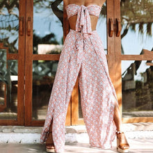 Load image into Gallery viewer, Hot Summer Fashion Sexy Women's Sets Beach Split Pants Wrap Top Womens Suit Two Piece Set Top And Pants Floral 2 Piece Set Women