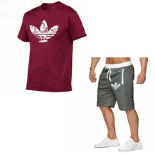 Load image into Gallery viewer, 2019 Summer Hot Sale Men's Sets T Shirts+shorts Two Pieces Sets Casual Tracksuit new Male Casual Tshirt Fitness trousers men