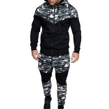 Load image into Gallery viewer, Litthing Men Set Camouflage Print Jacket+Pants 2PCS Male Casual Tracksuit Sportwear Hoodies Sweatshirt &amp;Pant Suit Plus Size 3XL